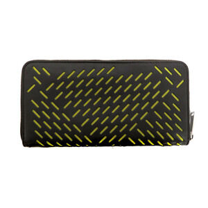 Bottega Veneta round zipper wallet black long